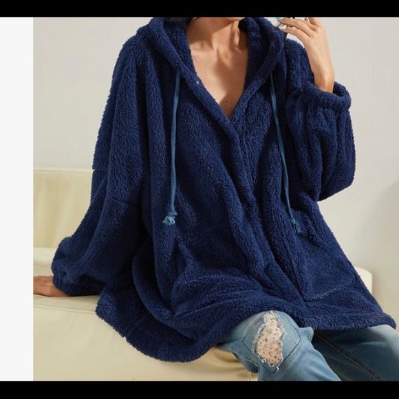 Suzanne Betro Jackets & Blazers - NEW FAUX FUR TEDDY OVERSIZED ZIP UP SHEARLING HOODIE WOMEN - XL